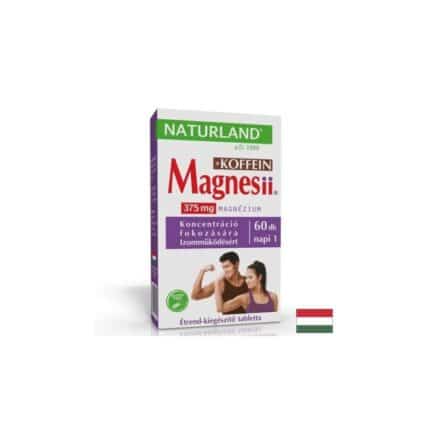 Магнезий + Кофеин / Magnesii 187.5 mg + Koffein 50 mg Naturland - 60 таблетки