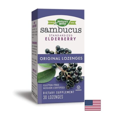 Самбукус с черен бъз и витамин С / Sambucus Original Lozenges Nature's Way - 30 таблетки за смучене