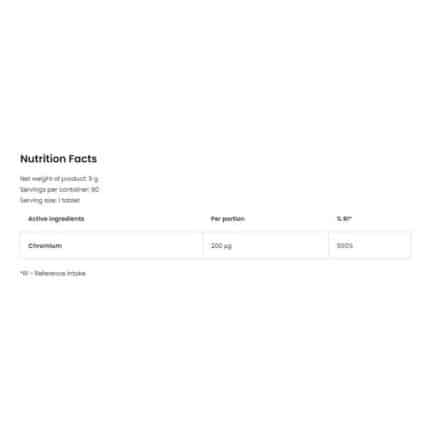 Хром / Chromium Lozenges 200 mcg OstroVit - 90 Подезични таблетки съдържание 1 - MagHerbs.com