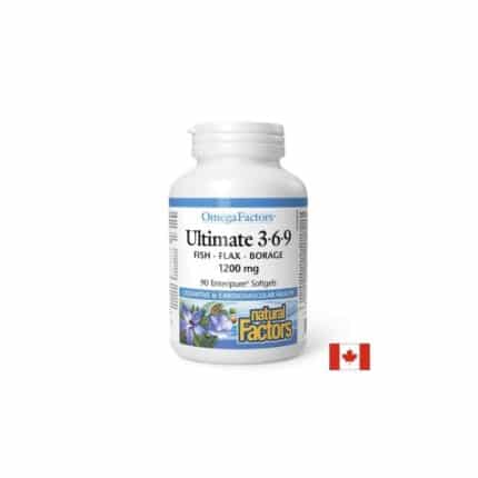 Ултимат Омега 3-6-9 / Ultimate™ 3-6-9 1200 mg Natural Factors - 90 софтгел капсули