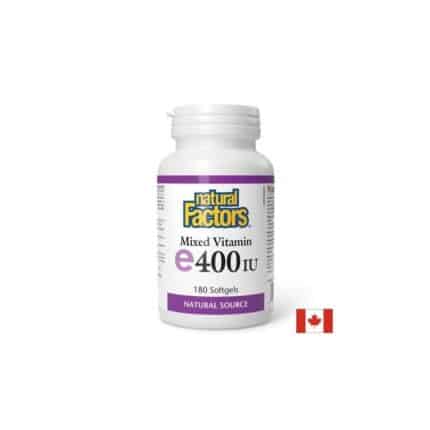 Витамин Е (токофероли микс) / Mixed Vitamin E 268 mg Natural Factors - 180 софтгел капсули