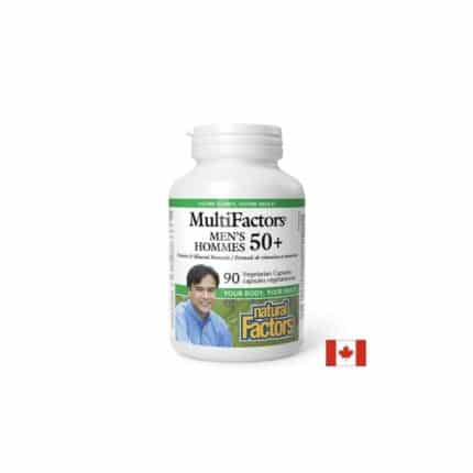 Мултивитамини и Минерали за Мъже 50+ / MultiFactors® Men's Hommes 50+ Natural Factors - 90 V капсули