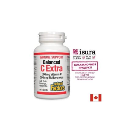 Витамин С и биофлавоноиди / Immune Support Balanced C Extra 500 mg Natural Factors - 90 таблетки