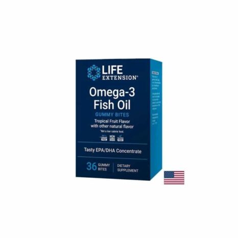 Омега-3 Гъми / Omega-3 Fish Oil Gummy Bites 750 mg Life Extension - 36 желирани таблетки