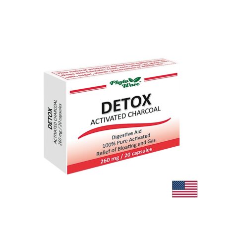 Детокс активен въглен / Detox Activated Charcoal 260 mg Phyto Wave - 20 капсули