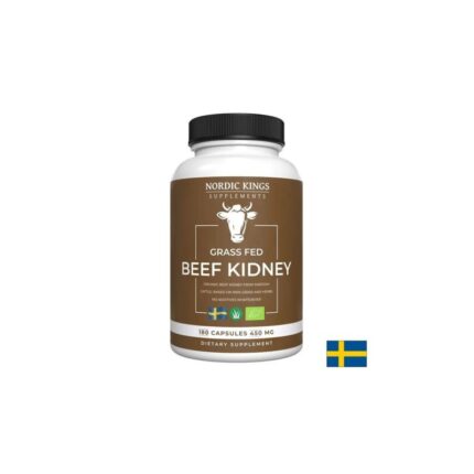 Телешки бъбреци от хранени с трева животни Био / Grass Feed Beef Kidney Organic Nordic Kings - 180 капсули