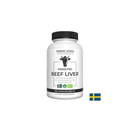 Телешки черен дроб от хранени с трева животни Био / Beef Liver Grass Fed Bio Nordic Kings - 180 капсули