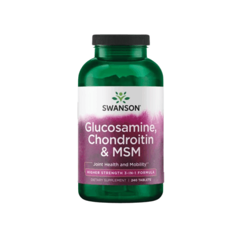 Глюкозамин, хондроитин и МСМ висока концентрация / Glucosamine, Chondroitin & MSM - Higher Strength Swanson- 240 таблетки