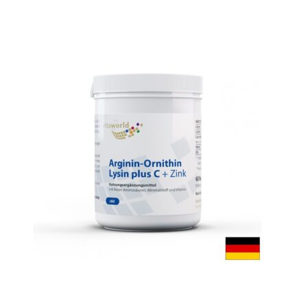 Аргинин-Орнитин-Лизин + Витамин C + Цинк / Arginin-Ornithin-Lysin + C + Zink Vita World - 60 капсули