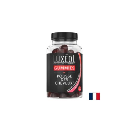 Формула за растеж и сгъстяване на косата с вкус на ягода / Gummies Pousse des Cheveux Luxéol - 60 желирани таблетки