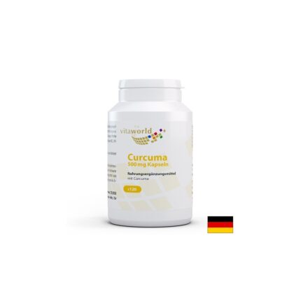Куркума + Пиперин и витамини В1, В2 и В6 / Curcuma 500 mg Vita World - 120 капсули