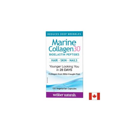 Морски колаген с био еластинови пептиди / Marine Collagen30® Bioelastin peptides Webber Naturals - 120 капсули