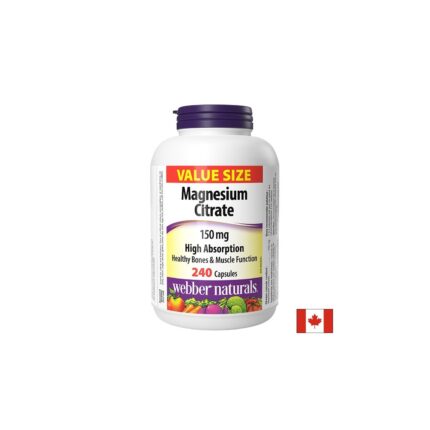 Магнезий цитрат с висока абсорбция / Magnesium Citrate 150 mg Webber Naturals - 240 капсули