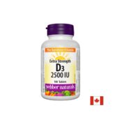 Витамин D3 / Vitamin D3 Extra Strength 2500 IU Webber Naturals - 180 таблетки