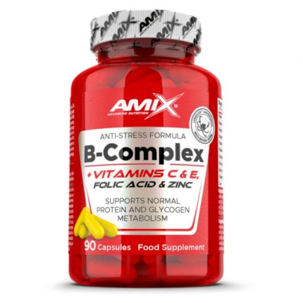 Витамин Б Комплекс с Витамин Ц и Е / Vitamin B-Complex + Vitamin C & E AMIX - 90 капсули