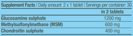 MSM Chondroitin Glucosamine BIOTECH USA - 60 таблетки съдържание 1 - MagHerbs.com