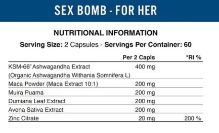 Секс бомба за нея / Sex Bomb For Her APPLIED NUTRITION - 120 капсули съдържание 1 - MagHerbs.com