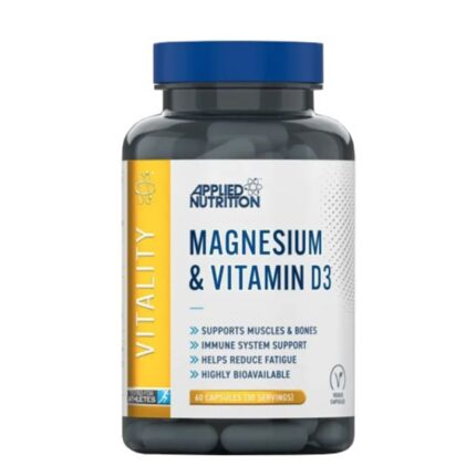 Магнезий с Витамин Д3 / Magnesium & Vitamin D3 APPLIED NUTRITION - 60 капсули