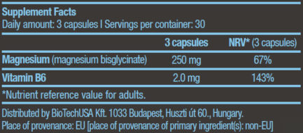 Magnesium Bisglycinate BIOTECH USA - 90 капсули съдържание 1 - MagHerbs.com