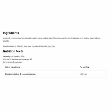 Уридин / Uridine 450 mg OstroVit - 90 капсули съдържание 1 - MagHerbs.com