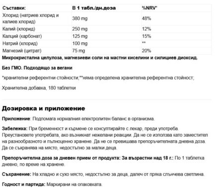 Електролитен комплекс за хидратация и енергия / Electrolyte Complex WeightWorld - 180 таблетки - Image 2