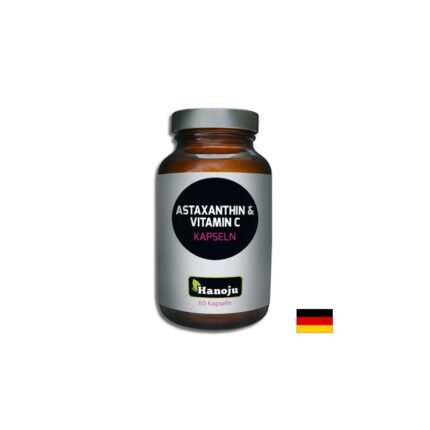 Астаксантин + Витамин C 500 mg – Клетъчна защита и антиоксидантна подкрепа 60 капсули 8 mg Hanoju