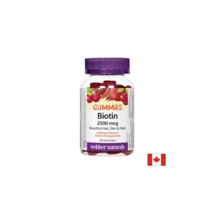 Коса кожа нокти - Биотин 2500 µg 60 желирани таблетки Webber Naturals