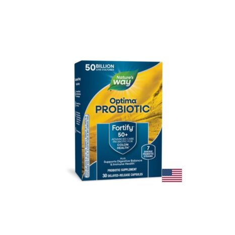 Fortify Optima 50+ – рд. активни пробиотици 7 щама за хора над 50 г. 30 V-капсули 50 мл Nature’s Way