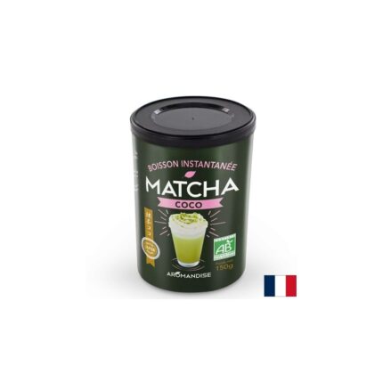 Матча и кокосово мляко - тонизираща напитка прах 150 g Aromandise