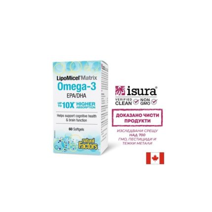 Омега-3 Omega LipoMicel® Matrix EPA 200 mg DHA 133 mg 60 софтгел капсули 585 mg Natural Factors