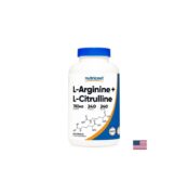 Тонус и енергия - Л-Аргинин + Л-Цитрулин L-Arginine + L-Citrulline + 250 mg 240 капсули 500 mg Nutricost