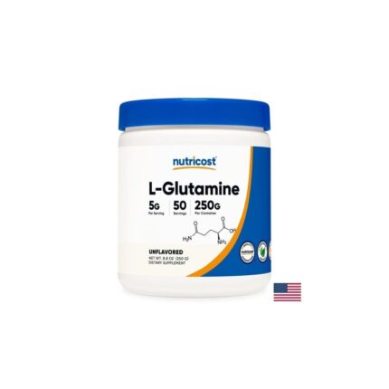 В подкрепа на мускулите и чревната функция - L-Глутамин 250 g прах 5 g Nutricost