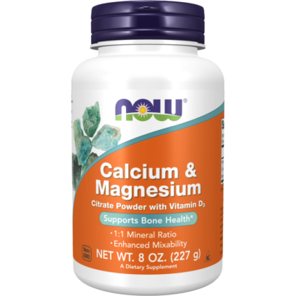 Calcium & Magnesium Citrate Powder with Vitamin D3 NOW Foods 227 грама