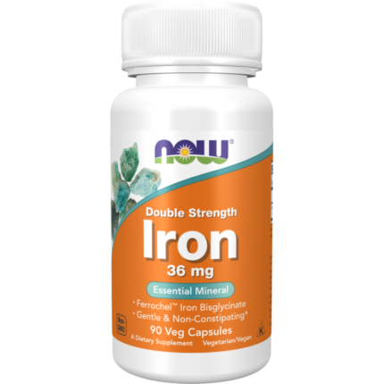 Iron 36 mg / Double Strength / Ferrochel Iron Bisglycinate NOW Foods 90 капсули