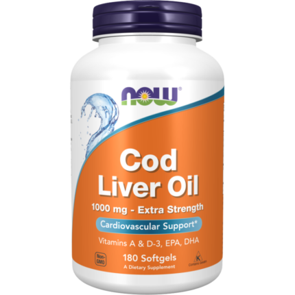 Cod Liver Oil 1000 mg NOW Foods 180 Гел капсули