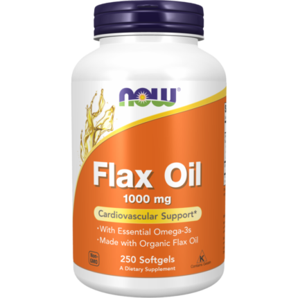 Flax Oil Organic 1000 mg NOW Foods 250 Гел капсули