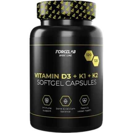 Vitamin D3 + K1 + K2 Forcelab 120 Гел капсули