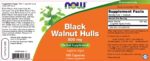 Black Wallnut Hulls 500 mg NOW Foods 100 капсули етикет