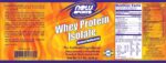 Whey Protein Isolate /Unflavored/ NOW Foods 544 грама етикет