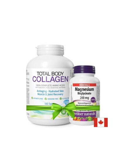 Total Body Collagen Хидролизиран говежди колаген с хиалуронова киселина глутамин и биотин 180 таблетки + ПОДАРЪК Магнезий бисглицинат 60 V капсули 200 mg Natural Factors