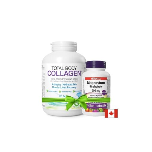 Total Body Collagen Хидролизиран говежди колаген с хиалуронова киселина глутамин и биотин 180 таблетки + ПОДАРЪК Магнезий бисглицинат 60 V капсули 200 mg Natural Factors