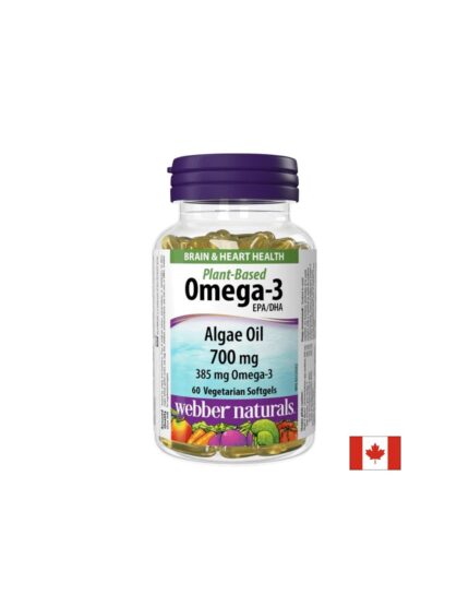 DHA 200 mg 60 софтгел капсули / Веган Омега 3 масло от водорасли ЕPA 100 mg 385 mg Webber Naturals