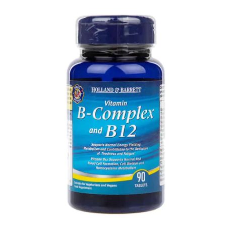 Витамин Б комплекс и Б12 / Vitamin B-Complex and B12 HOLLAND AND BARRETT  - 90 Таблетки