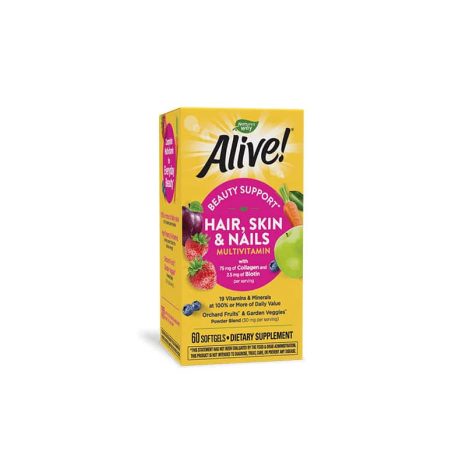 Алайв! Мултивитамини за коса, кожа и нокти / Alive! Hair, Skin & Nails Multi-Vitamin Nature's Way - 60 Софтгел капсули
