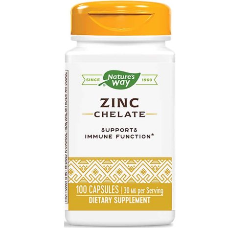 Цинк хелат / Zinc Chelate Nature's Way - 100 Капсули
