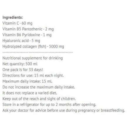 Рибен колаген / Fish Collagen 5 000 mg с хиалуронова киселина 5 mg SWEDISH NUTRA - 500 ml съдържание 1 - MagHerbs.com