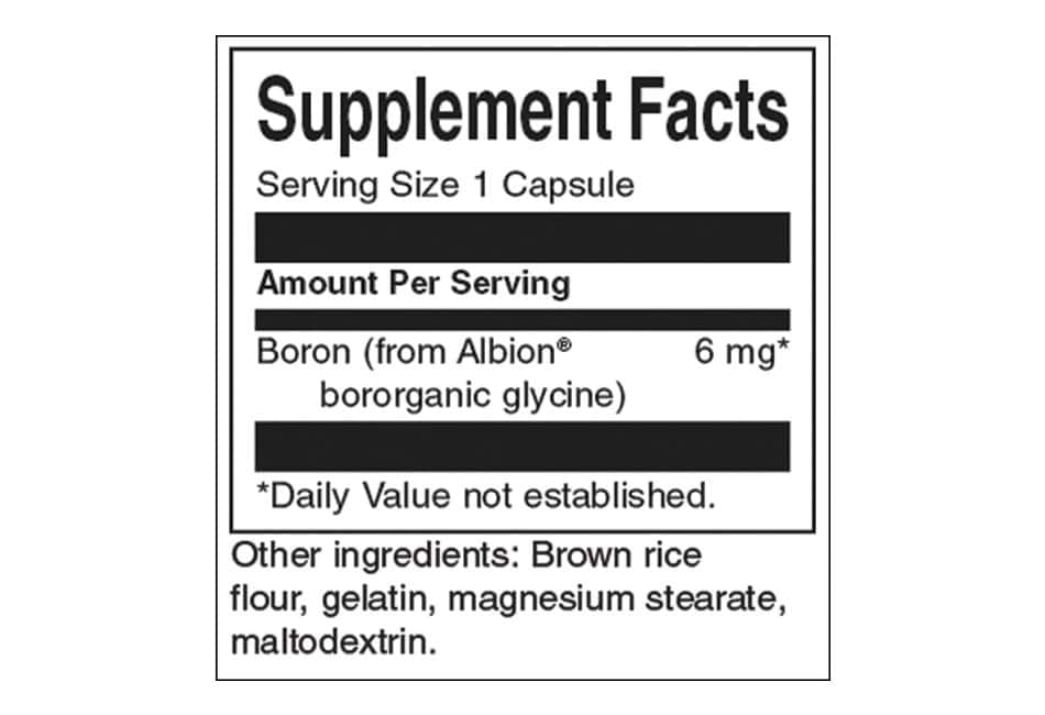 Борон от Албион Бороганин Глицин / Boron from Albion Boroganic Glycine Swanson 6 mg - 60 капсули съдържание 1 - MagHerbs.com