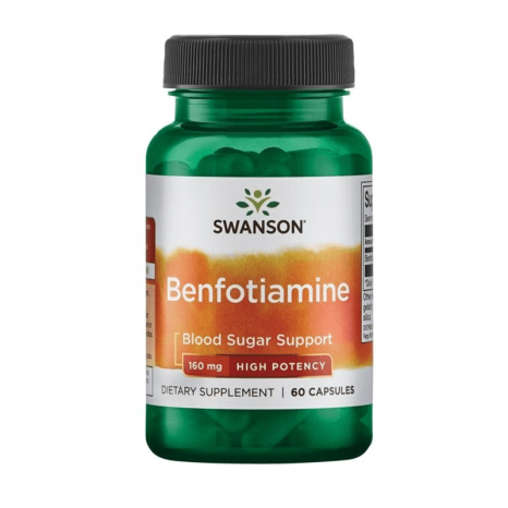 Високоефективен бенфотиамин / High-Potency Benfotiamine Swanson 160 mg - 60 капсули